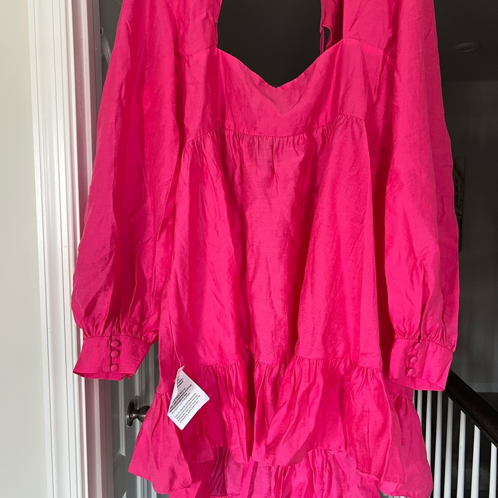 ASOS Pink Ruffled Tiered Blouse
